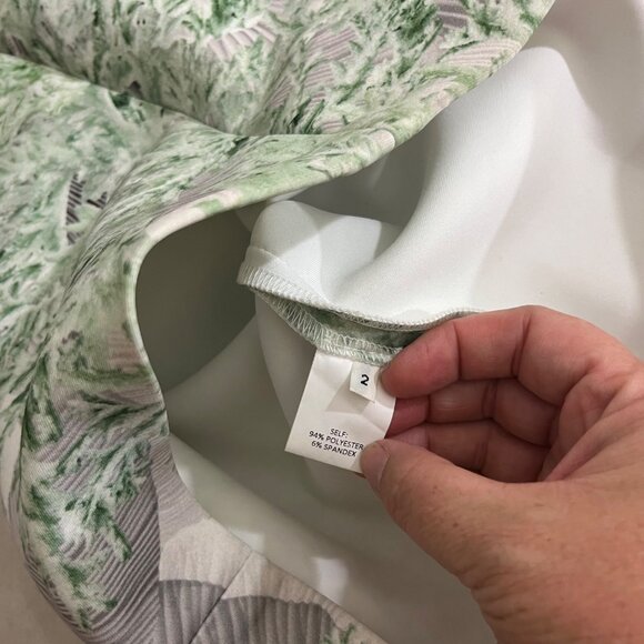 Yigal Azrouel dress women's 2 red green white bodycon midi sleeveless - Picture 3 of 7